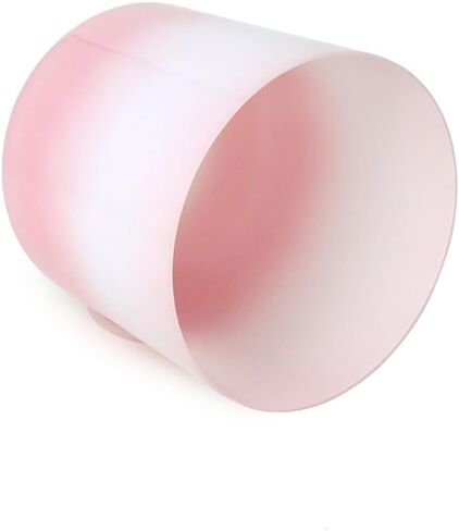 8 Inch Pink White Alchemy Crystal Singing Bowl, Chakra Bowl Sound Bowl, Gift For Yoga Meditation & Sound Healing, With Free Acrylic Striker & O-ring(F Note) in Kuwait