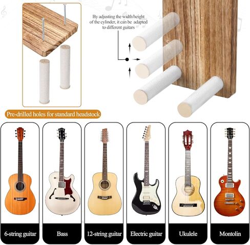 شماعة تثبيت على الحائط للجيتار والقيثارة مع حامل رف، حامل خشبي على الحائط للجيتار الكلاسيكي، الجيتار الصوتي، القيثارات الكهربائية، القيثارة، الجهير in Kuwait