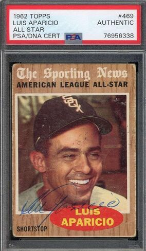 Luis Aparicio PSA DNA Signed 1962 Topps All Star Autograph - Baseball Slabbed Autographed Cards in Saudi Arabia