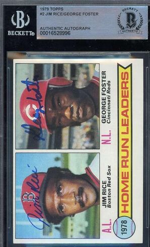 جيم رايس جورج فوستر بيكيت وقع 1979 Topps 1978 توقيع القادة - بطاقات البيسبول الموقعة in Saudi Arabia