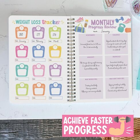 Workout Journal for Women - Health and Fitness Journal, Undated Workout Log Book for Women, Health and Fitness Planner 2026, Exercise Planner Weight Loss Tracker, Exercise Log Book in Saudi Arabia