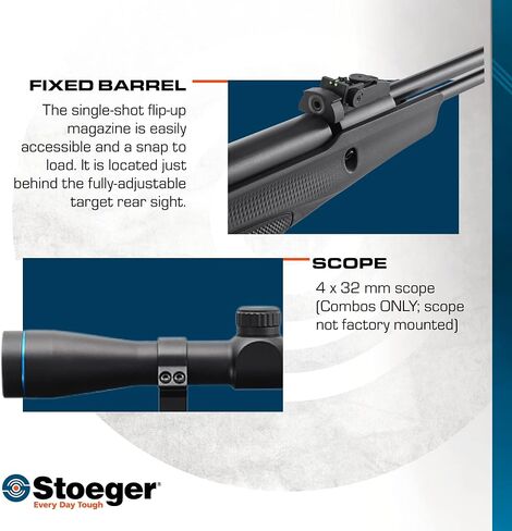 مجموعة Stoeger S6000-E - عيار 22 - خشب صلب مع مشاهد من الألياف الضوئية ومنظار 4 × 32 in Kuwait