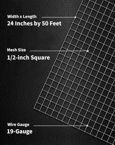 Hardware Cloth 1/2 inch 48 x 100 Ft 19 Gauge - Hot Dip Galvanized After Welding - Chicken Wire Fencing Gopher Wire Mesh Roll Garden Fence Wire Mesh Fence in Saudi Arabia