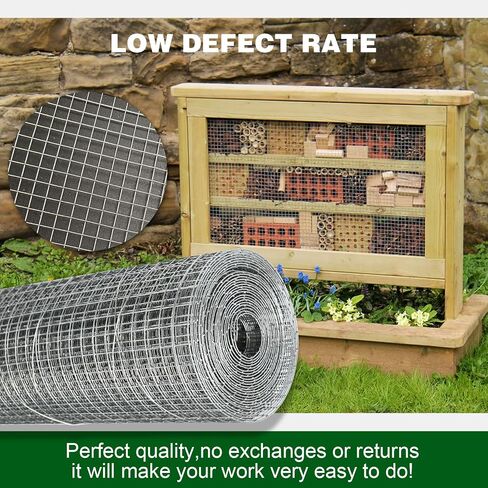 20'' x 20' Hardware Cloth 1/4 inch, 23 Gauge - Hot-dip Galvanized After Welding - Ideal for Chicken Coop, Rabbit & Snake Fences Poultry Animal Netting Cage Screen ﻿ in Saudi Arabia