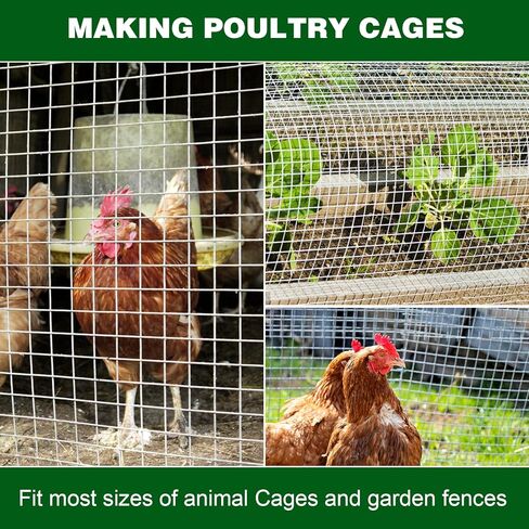 20'' x 20' Hardware Cloth 1/4 inch, 23 Gauge - Hot-dip Galvanized After Welding - Ideal for Chicken Coop, Rabbit & Snake Fences Poultry Animal Netting Cage Screen ﻿ in Saudi Arabia