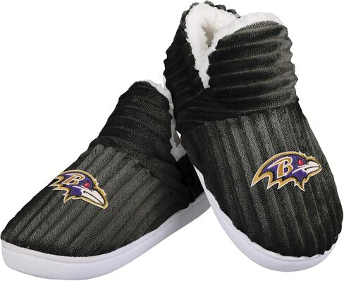 FOCO NFL Women's Officially Licensed Embroidered Primary Logo Plush Sherpa Faux Fur Lining Team Color Bootie Slippers in Saudi Arabia