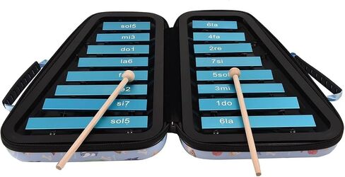 Glockenspiel,16 Note Aluminum Plate Xylophone With 2 Hammer Percussion Instruments And A Case(Withe) in Saudi Arabia