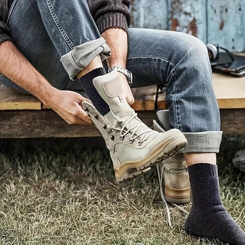 3 Pairs Black Socks for Men Thermal Socks for Men Extreme Cold Weather, Black Sock with Elastic Ribbed Cuff, Machine Washable for Extreme Cold Weather Outdoor Sports in Saudi Arabia