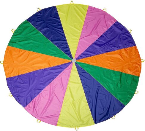 Fun Express 12 Foot Super Sturdy Parachute - Ideal for Kids' Outdoor Play, Recess, and PE Activities, Durable and Fun for All Ages in Saudi Arabia