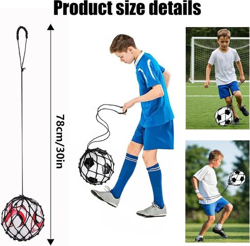 3 Packs Football Kick Trainer, Soccer Return Trainer Net Fits Ball Size 3, 4, 5, Hands-Free Football Kick Throw Solo Practice Training Aid, Adjustable Waist Belt Soccer Ball Trainer Net in Saudi Arabia