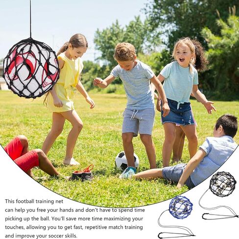 3 Packs Football Kick Trainer, Soccer Return Trainer Net Fits Ball Size 3, 4, 5, Hands-Free Football Kick Throw Solo Practice Training Aid, Adjustable Waist Belt Soccer Ball Trainer Net in Saudi Arabia