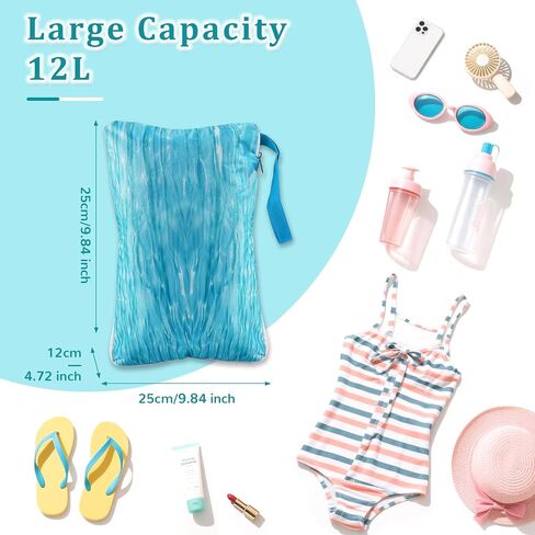 Waterproof Embedded Towel Wet Dry Bag, Oxford Cloth Zipper Design Portable Wet Bag for Swimsuit, Reusable Wet Clothes Bag With Towel, Swimming Bag for Pool Beach Gym Travel Essential in Saudi Arabia