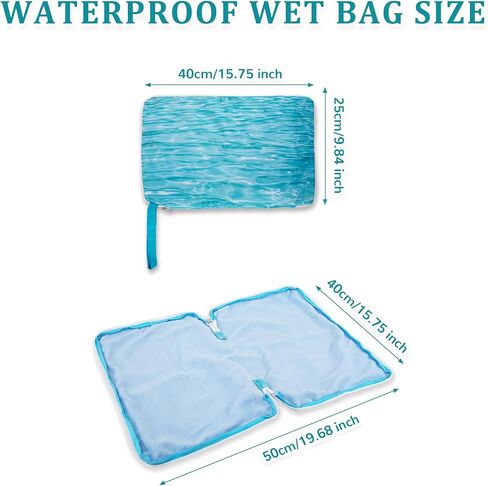 Waterproof Embedded Towel Wet Dry Bag, Oxford Cloth Zipper Design Portable Wet Bag for Swimsuit, Reusable Wet Clothes Bag With Towel, Swimming Bag for Pool Beach Gym Travel Essential in Saudi Arabia