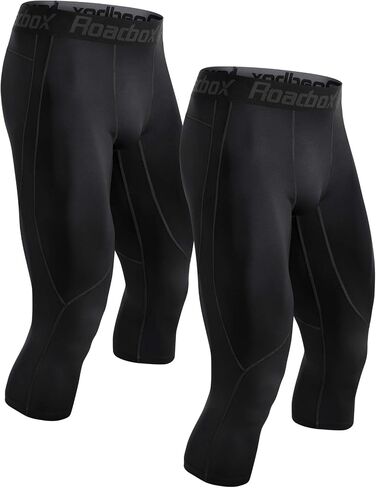 Men's Compression Pants 3/4 Base Layer 2pack Dry Cool Running Workout Athletic Sports Active Tights Leggings in Saudi Arabia