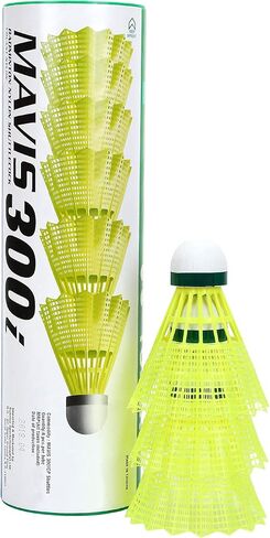 YONEX Mavis 300 Shuttlecocks (6 في كل أنبوب)، أصفر، متوسط in Saudi Arabia
