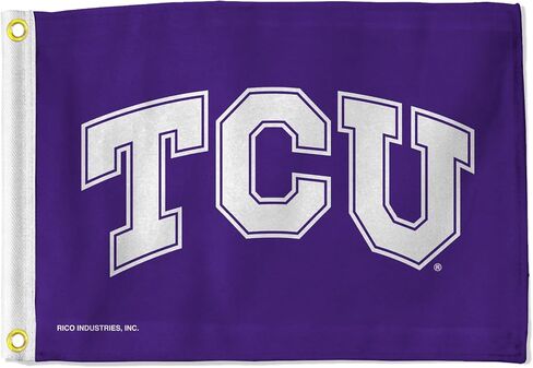 الضفادع ذات القرون NCAA TCU من Rico Industries باللون الأرجواني مقاس 30.48 سم × 45.72 سم علم المرافق - مزدوج الجوانب - رائع للقوارب/عربة الجولف/المنزل إلخ. in Saudi Arabia