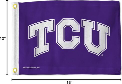 الضفادع ذات القرون NCAA TCU من Rico Industries باللون الأرجواني مقاس 30.48 سم × 45.72 سم علم المرافق - مزدوج الجوانب - رائع للقوارب/عربة الجولف/المنزل إلخ. in Saudi Arabia
