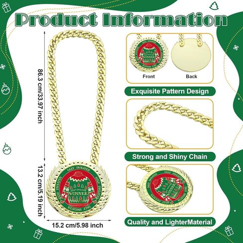 Ugly Sweater Awards 6 x 5.2 Inches Christmas Ugly Sweater Trophy Christmas Contest Award Medals for Women Men Family Xmas Party Decoration Prize Gift in Saudi Arabia