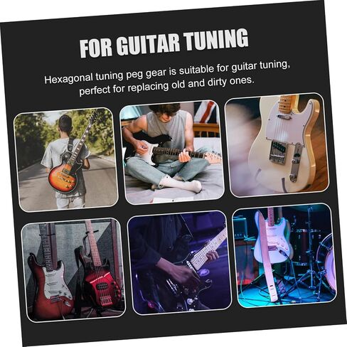 HANABASS 12pcs Guitar Tuning Pegs Gears Gear Ratio 1:14 Hexagonal Hole Tuning Keys for Acoustic and Electric Guitars Sturdy in Saudi Arabia