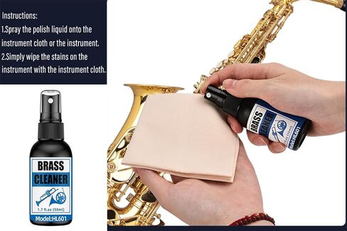 Brass Instrument Maintenance Cleaner for Trumpet Saxophone Horn Care Kit Key Oil Leather Pad Oil Polish and Cleaner for All Brass Instrument in Saudi Arabia