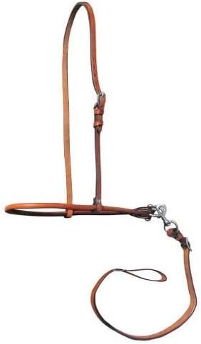 Showman Argentina Cow Leather Rolled Noseband Tie Down w/Strap in Saudi Arabia