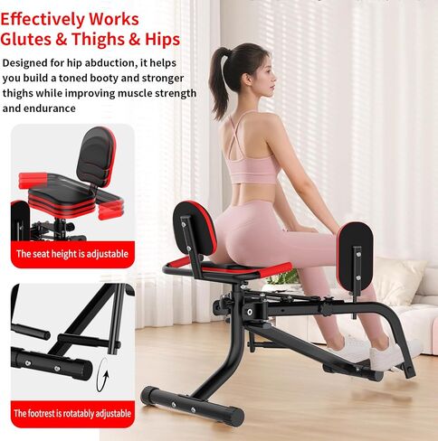 2 in 1 Hip Abductor Adductor Machine for Home Gym, 6-Level Thigh & Glute Workout Equipment for Toned Inner/Outer Thighs & Lifted Booty, Compact Leg Exercise Machine for Women & Men in Saudi Arabia