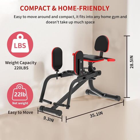 2 in 1 Hip Abductor Adductor Machine for Home Gym, 6-Level Thigh & Glute Workout Equipment for Toned Inner/Outer Thighs & Lifted Booty, Compact Leg Exercise Machine for Women & Men in Saudi Arabia