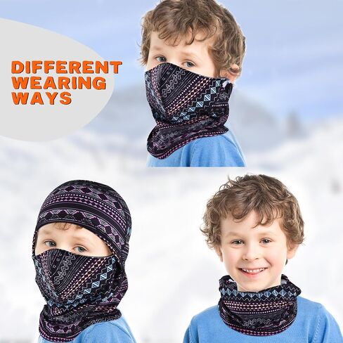 Kids Ski Mask, Winter Warm Breathable Balaclava for Boys&Girls, Windproof Kids Fleece Neck Warmer for Skiing in Saudi Arabia