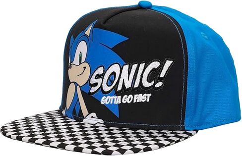 قبعة Bioworld Sonic The Hedgehog Youth ذات مربعات مسطحة قابلة للتعديل باللون الأزرق in Saudi Arabia