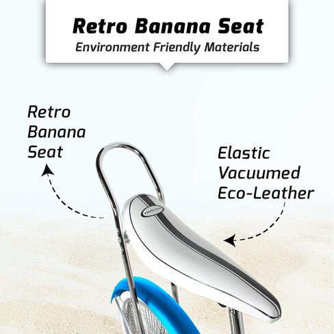 Tracer Retro Beach Cruiser للبالغين، عجلات 20 بوصة، إطار 1.75، دراجة المدينة، مقعد موزة ريترو شوكة Lowrider Springer، مقود عالي الارتفاع - متعدد الألوان in Saudi Arabia