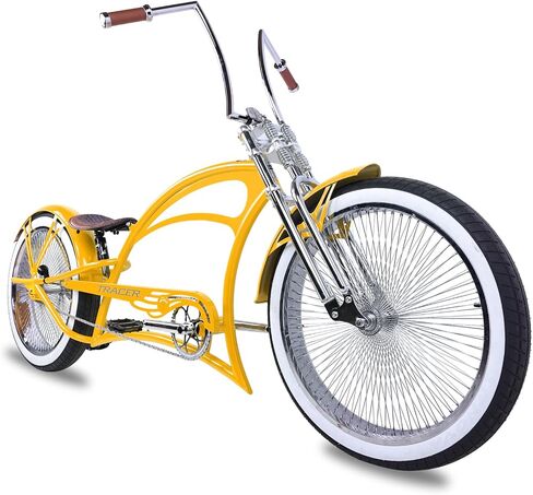 Tracer Scorpion Pro DTS Cruiser Bike 26 Inch, 3.0 Fat Tire Stretch Chopper Bicycle, Single Speed for Adult Men and Women, Cruiser Bike Oversized U-tpye Hi-Ten Steel Frame in Saudi Arabia