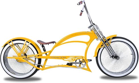 Tracer Scorpion Pro DTS Cruiser Bike 26 Inch, 3.0 Fat Tire Stretch Chopper Bicycle, Single Speed for Adult Men and Women, Cruiser Bike Oversized U-tpye Hi-Ten Steel Frame in Saudi Arabia