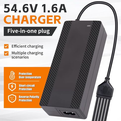 54.6V 1.6A Electric Scooter Charger for 48V Lithium Battery, 5-in-1 Plug Smart Ebike Charger Compatible with Jetson, Gotrax, Razor,Segway, Swagtron, Hiboy, Lectric XP and More in Saudi Arabia