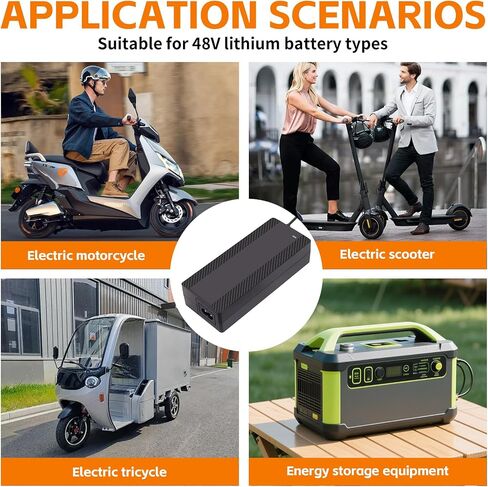 54.6V 1.6A Electric Scooter Charger for 48V Lithium Battery, 5-in-1 Plug Smart Ebike Charger Compatible with Jetson, Gotrax, Razor,Segway, Swagtron, Hiboy, Lectric XP and More in Saudi Arabia