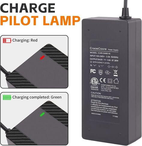 54.6V 1.6A Electric Scooter Charger for 48V Lithium Battery, 5-in-1 Plug Smart Ebike Charger Compatible with Jetson, Gotrax, Razor,Segway, Swagtron, Hiboy, Lectric XP and More in Saudi Arabia