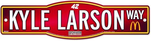 WinCraft Kyle Larson #42 Street Sign 4" x 17" - NASCAR - Red in Saudi Arabia