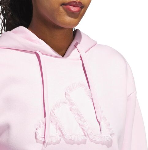 adidas Women's Seasonal Essentials Ruffled Big Logo Graphic Hoodie in Kuwait