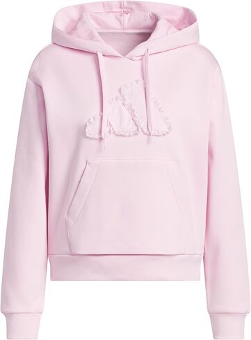 adidas Women's Seasonal Essentials Ruffled Big Logo Graphic Hoodie in Kuwait