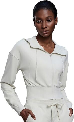 Womens Zip Up Cropped Hoodie Thin Cotton Workout Jacket Athletic Casual Slim Fit Sweatshirts 2025 Fashion in Saudi Arabia