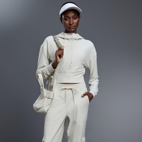 Womens Zip Up Cropped Hoodie Thin Cotton Workout Jacket Athletic Casual Slim Fit Sweatshirts 2025 Fashion in Saudi Arabia