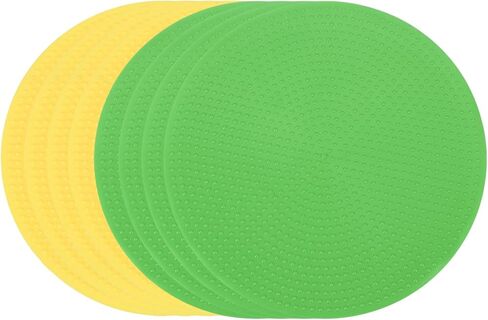 PATIKIL Spot Markers 4 Inch, 6 Pcs Non-Slip Floor Dots Agility Markers Flat Field Cones Poly Dots for Gym PE Speed Training Dance Soccer Basketball Sports, Yellow/Green in Saudi Arabia