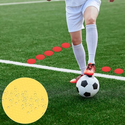 PATIKIL Spot Markers 4 Inch, 6 Pcs Non-Slip Floor Dots Agility Markers Flat Field Cones Poly Dots for Gym PE Speed Training Dance Soccer Basketball Sports, Yellow/Green in Saudi Arabia