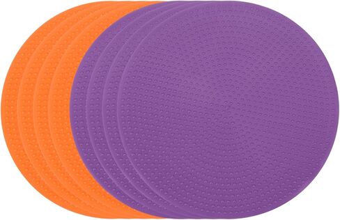 PATIKIL Spot Markers 4 Inch, 6 Pcs Non-Slip Floor Dots Agility Markers Flat Field Cones Poly Dots for Gym PE Speed Training Dance Soccer Basketball Sports, Orange/Purple in Saudi Arabia