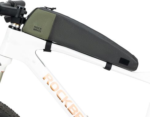 ROCKBROS Top Tube Bike Bag Fashion Extra Long Lightweight Bicycle Frame Bag E-bike Accessories for Women Men Cycling Fits for Outdoor MBT Mountain Road Bike Gear Black Green in Saudi Arabia