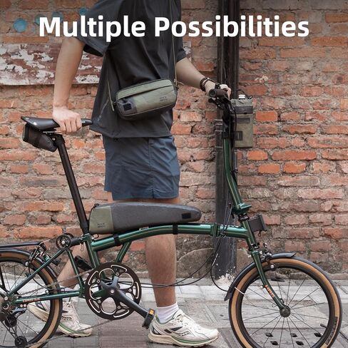 ROCKBROS Top Tube Bike Bag Fashion Extra Long Lightweight Bicycle Frame Bag E-bike Accessories for Women Men Cycling Fits for Outdoor MBT Mountain Road Bike Gear Black Green in Saudi Arabia