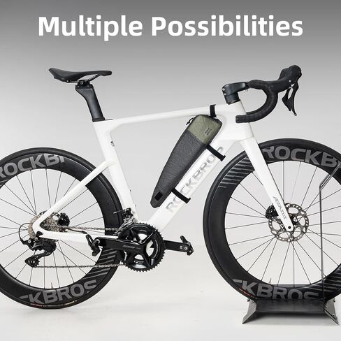 ROCKBROS Top Tube Bike Bag Fashion Extra Long Lightweight Bicycle Frame Bag E-bike Accessories for Women Men Cycling Fits for Outdoor MBT Mountain Road Bike Gear Black Green in Saudi Arabia