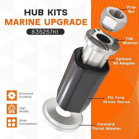 835257Q1 Flo-Torq II Hub Kit for Mercury/Mariner & Mercruiser Engines,Compatible with 60-300HP Outboard Motors & Alpha One, Bravo One Sterndrives in Saudi Arabia