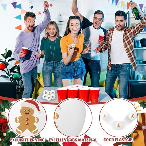 60 Pcs Christmas Table Tennis Balls 40mm Table Tennis Santa Claus Christmas Tree Gingerbread Man Reindeer Snowman Penguin Beer Balls for Xmas Party Favors Playing Decoration Props in Saudi Arabia