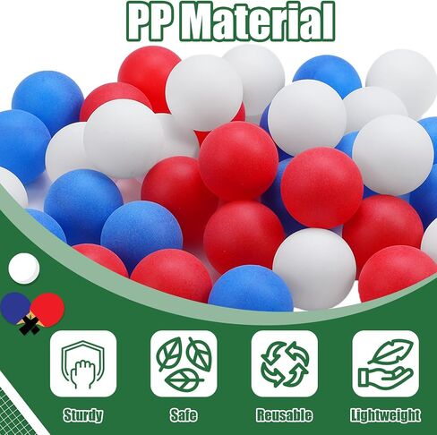 150Packs Table Tennis Balls Multi Colored 40mm Plastic Pang Balls Bulk Pong Ball for Party Decoration Competitive Games Sports Activities(Red White Blue) in Saudi Arabia