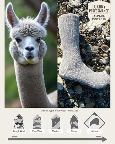 جوارب Baby Alpaca للمشي لمسافات طويلة - جوارب ممتازة للرحلات الخارجية للرجال والنساء - فائقة النعومة، ومسامية، ومتينة in Saudi Arabia
